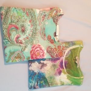 TWO Women's Tops. One large, one small.